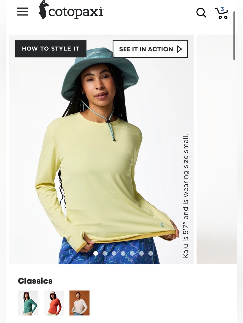 cotopaxi Light Yellow Long-Sleeve Crew Top